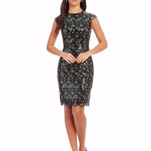 Katherine Kelly Gwen Sequin Cap Sleeve Dress Size 14